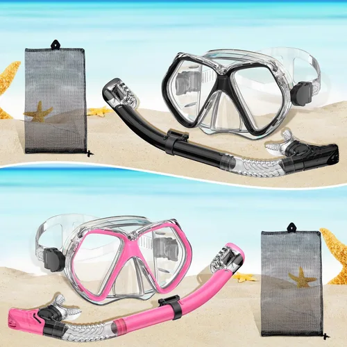 Miniatura 7 de Equipo de esnórquel para adultos, esnórquel seco, juego de máscara para adultos, máscara de buceo, equipo de buceo, gafas de natación con cubierta