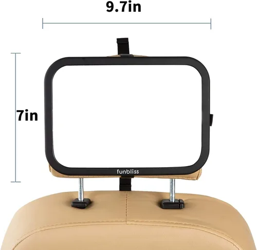 Miniatura 8 de Funbliss Espejos de Asiento de Coche Orientados hacia Atrás - Espejo de Coche para Bebé a Prueba de Sacudes y Roturas para el Asiento Trasero