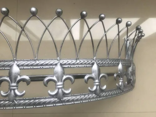 Miniatura 3 de OctoRose Dosel Corona de Pared de Metal para Cama - Decoración de Pared Corona Antigua con Varillas y Herrajes Incorporados - para Sobre Camas