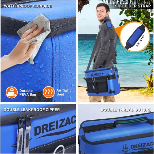 Miniatura 5 de Dreizack Enfriador de kayak detrás del asiento, enfriador impermeable para kayak, enfriador de tabla de remo, compatible con silla de césped