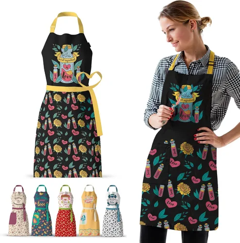 Miniatura 9 de Waterproof Apron for Adults – Adjustable Fit with Deep Pockets, Stylish Cooking & Baking Apron for Women & Men