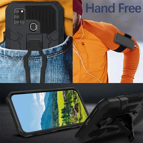 Miniatura 3 de Funda compatible con Samsung Galaxy A21S, con [2 unidades] con protector de pantalla de vidrio templado, funda protectora probada contra caídas