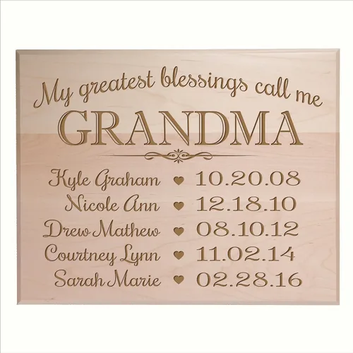 Miniatura 4 de LifeSong Milestones Regalos personalizados para abuela con placa de año establecido con nombres de niños y fechas para recordar mis mayores Cereza