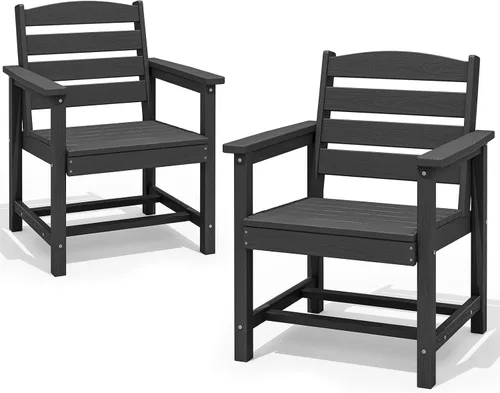 Miniatura 50 de SERWALL Juego de Mesa de Comedor de HDPE para Exteriores, Juego de 7 Piezas de Mesa de Comedor al Aire Libre con Mesa con Corte para Agujero de Gris