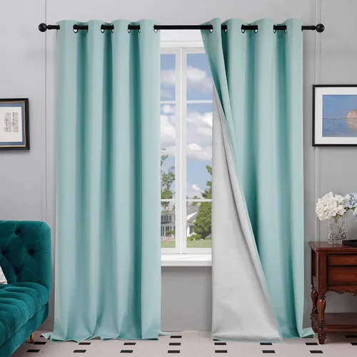 Miniatura 22 de Deconovo - Cortinas opacas para dormitorio con ojales, cortinas sólidas con aislamiento térmico, bloquean el calor, oscurecen la habitación, ahorran