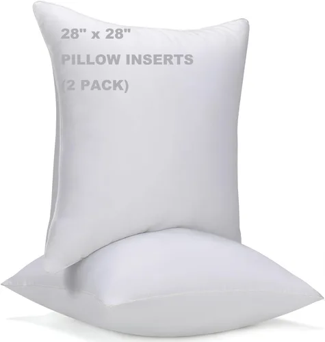 Miniatura 21 de WINGLAM, Rellenos de almohada, almohadas decorativas, relleno de funda, blanco, paquete de 2, 22 x 22 pulgadas, hipoalergénico, poliéster, ultra