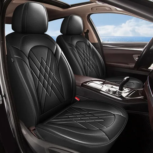 YORKNEIC Juego de 2 fundas de asiento delantero de automóvil para Honda Accord 2003-2017, fundas de asiento de cuero sintético impermeables,