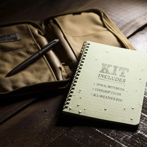 Miniatura 10 de Rite in the Rain Kit de cuaderno espiral lateral resistente a la intemperie: Funda de tela CORDURA® color canela, 4.625" x 7" Cuaderno verde, y Kit