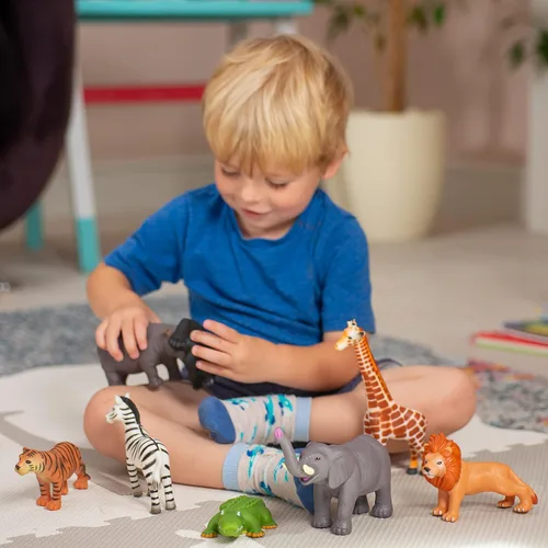 Miniatura 8 de Learning Minds - Juego de 8 figuras gigantes de animales de safari para niños pequeños Zoo Animals, Jungle Animals Figures, Toy Animals for Kids
