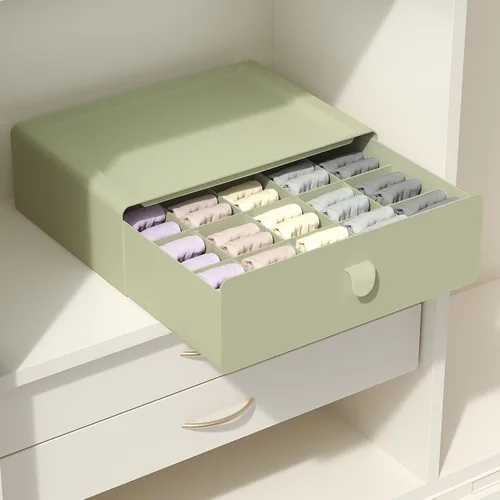 Miniatura 9 de Cajón organizador de ropa interior, cajón de sujetadores de plástico con 1 celda, organizador de armario apilable, caja de almacenamiento