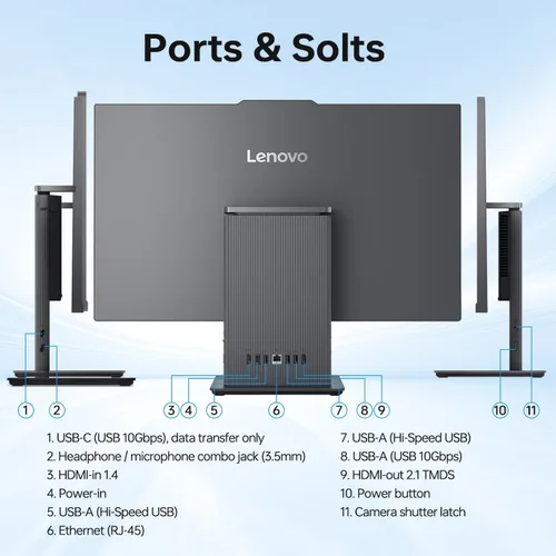 Miniatura 5 de Lenovo IdeaCentre I Premium Business todo en uno, IA de próxima generación, pantalla táctil FHD de 27 pulgadas, 100 Hz, i5-13420H, 16 GB DDR5 RAM