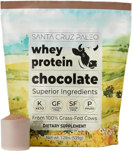 Miniatura 11 de Santa Cruz Paleo Polvo de Proteína de Suero, Sin Sabor, 20 G de Proteína de Suero Aislada Alimentada con Pasto por Porción, Sin Gluten, Apto