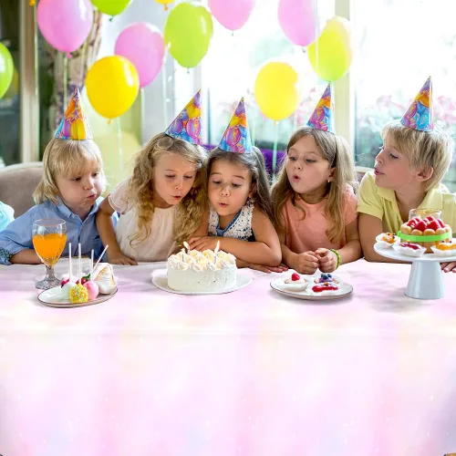 Miniatura 7 de Bsofing Mantel desechable de arcoíris pastel, 2 piezas, mantel rectangular de plástico impermeable para picnic, cumpleaños, aniversario, boda