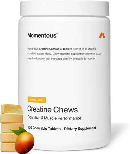 Miniatura 10 de Momentous Masticables de creatina - Monohidrato de creatina - Apoya la fuerza, el músculo magro y la recuperación para hombres y mujeres