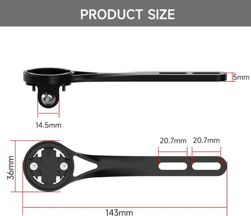 Miniatura 5 de Soporte frontal para computadora de ciclismo, soporte para computadora de bicicleta de aleación de aluminio, compatible con Garmin, Wahoo, Bryton