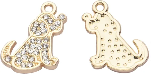 Miniatura 3 de Paquete de 20 dijes de diamantes de imitación chapados en oro, accesorios de cristal para collares, pulseras, joyería, manualidades, bricolaje