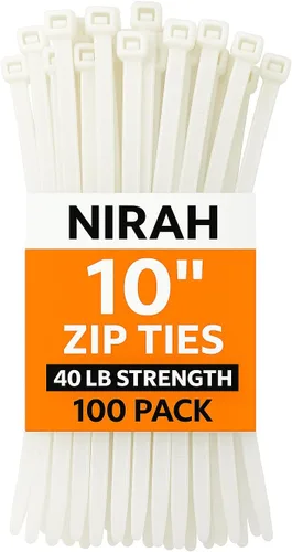 Miniatura 17 de Bridas grandes de 16 pulgadas, transparentes, 120 libras, resistencia a la tracción, ataduras de nailon PA 66. Resistente a los rayos UV, Blanco