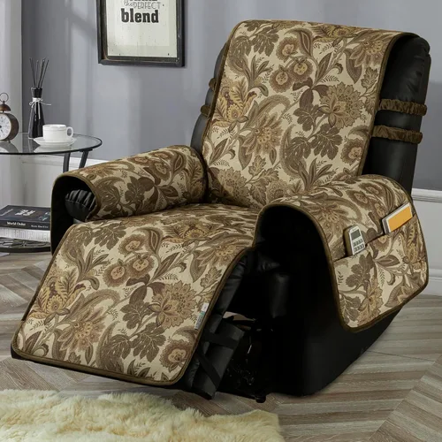 STONECREST - Funda antideslizante para silla reclinable, estampado de cachemira, funda de lino sintético cepillado, se mantiene en su lugar (Paisley