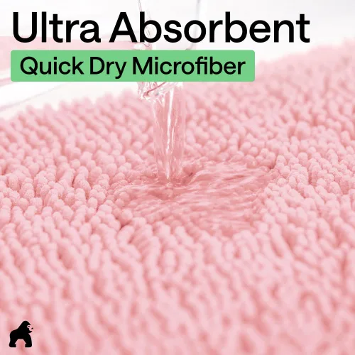 Miniatura 164 de Gorilla Grip - Tapete de baño de felpilla gruesa, suave y absorbente, secado rápido, de microfibra, con reverso de caucho, para piso de ducha, Nube
