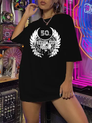 Miniatura 2 de Camisetas de banda de rock para mujer, camiseta de Freedom Tour 2024, camisetas vintage de música rock, camisetas casuales de verano de gran