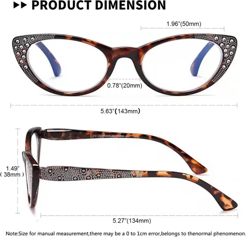 Miniatura 4 de EYEURL Gafas de lectura de ojo de gato para mujer, bloqueo de luz azul, paquete de 3 lectores de computadora de 1.75 pulgadas con bisagra
