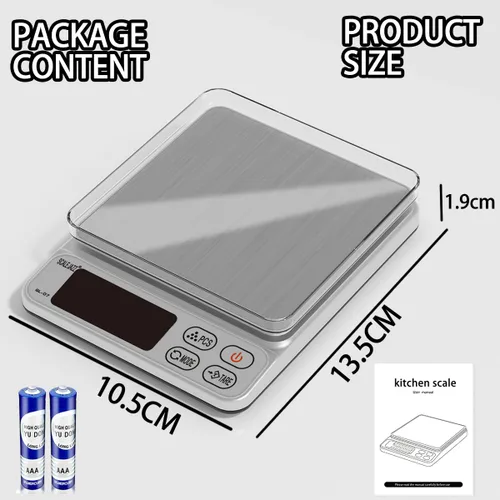 Miniatura 8 de Mini báscula, escala de 6.6 libras para gramos, báscula digital de alimentos, báscula de cocina y básculas de alimentos para cocina, báscula