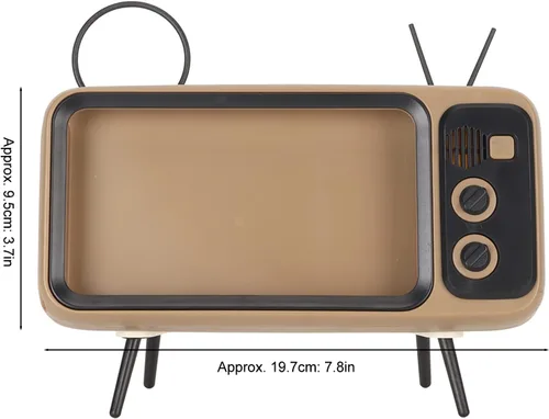 Miniatura 2 de ZJchao Soporte de teléfono retro para TV, estilo TV, soporte de teléfono retro para arañazos, decorativo, soporte para teléfono móvil de escritorio