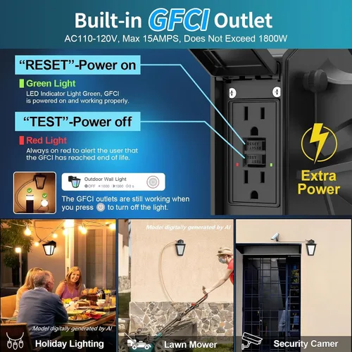 Miniatura 6 de AKK Luces de pared inteligentes para exteriores con salida GFCI, control de aplicación, luces de porche RGBCW que cambian de color, IP65