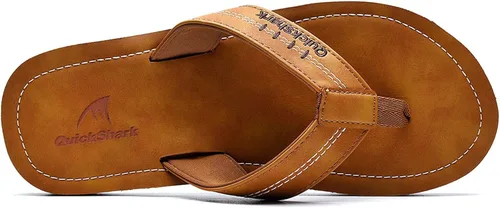 Miniatura 3 de Quickshark Sandalias de cuero para hombre, con soporte de arco, para playa