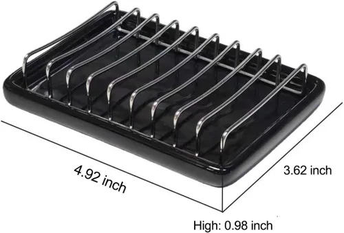 Miniatura 7 de Bandeja de drenaje para jabonera, soporte para jabón autodrenante, soporte de esponja, jaboneras para ducha, baño, fregadero de cocina (1, C-negro)