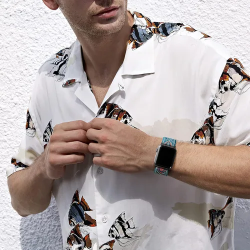 Miniatura 5 de DaQin Paquete de 3 correas elásticas Solo Loop compatibles con Apple Watch de 1.654 pulgadas, 1.614 pulgadas, 1.575 pulgadas, 1.496 pulgadas, Boho