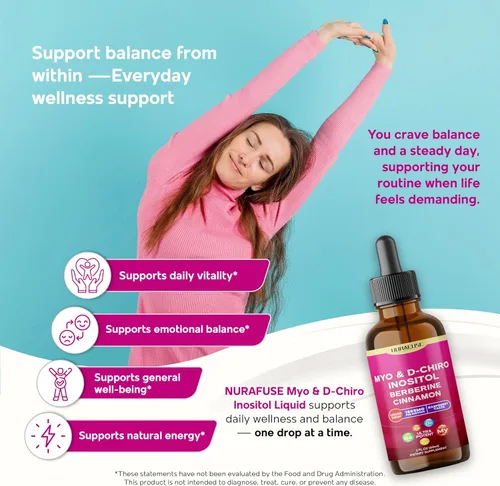 Miniatura 3 de Liposomal Myo & D-Chiro Inositol, Berberina, Gotas líquidas de canela – 1565 mg por porción, ultra potente, sabor a frambuesa – 2 onzas líquidas