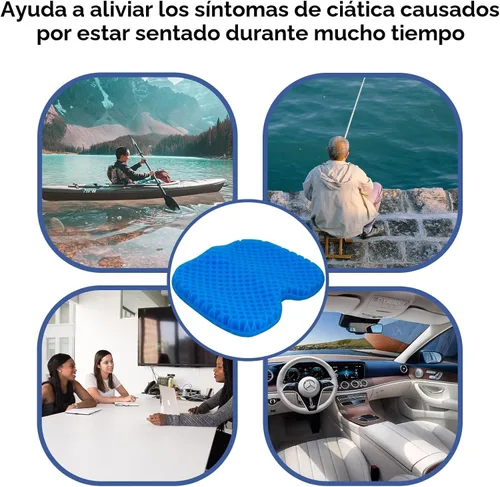 Miniatura 7 de NEW-Vi Cojín Antideslizante para Asiento de Kayak - Almohadilla de Gel Impermeable Engrosada para Bote Kayak Canoa Remo Estadio para Sentarse en Azul