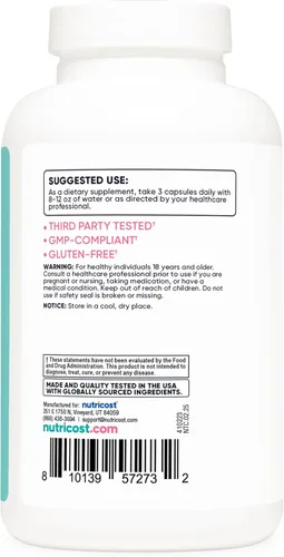 Miniatura 4 de Nutricost D-manosa con extracto de arándano para mujeres, 180 cápsulas para 60 porciones por botella, vegano, sin OMG y sin gluten