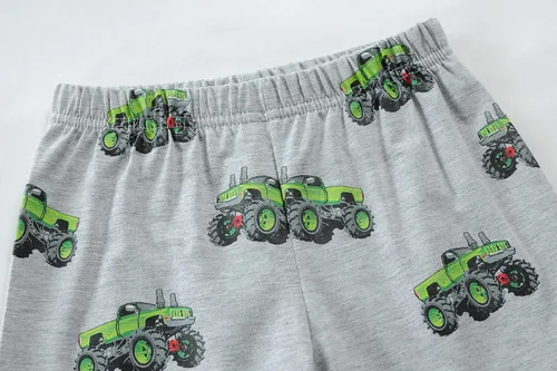 Miniatura 6 de Little Hand Pijamas para niños pequeños, diseño de camión y dinosaurio, pijamas de verano para niños, conjuntos cortos de 2 a 7 años