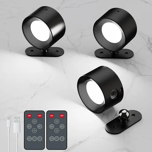 Miniatura 9 de AKSDA Juego de 2 apliques de pared que funcionan con pilas, luces de pared LED magnéticas inalámbricas con 3 temperaturas de color y control táctil