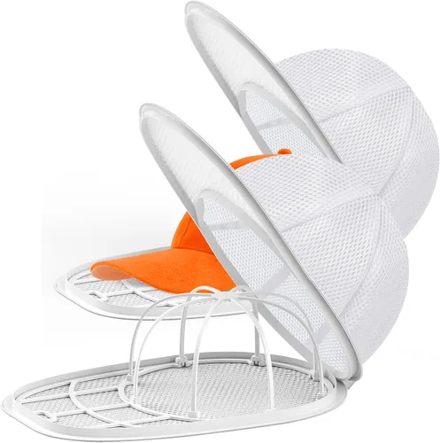 Miniatura 8 de Eiito Lavadora de sombreros para lavadora, limpiador de sombreros para gorras de béisbol con jaula de marco y malla (1 paquete blanco con malla)