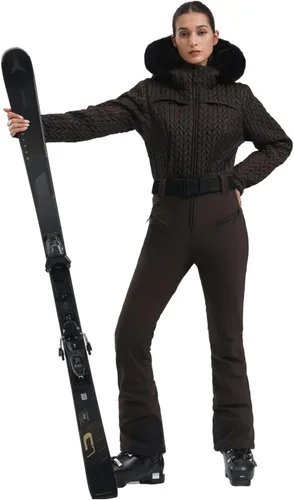 Miniatura 82 de GSOU SNOW Traje de esquí para mujer, traje de nieve delgado de una pieza, chaqueta de nieve, impermeable, resistente al viento, deportes al aire