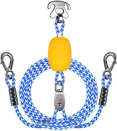 SELEWARE Heavy Duty Boat Tow Harness for Tubing, Boat Tow Rope with Stainless Steel Quick Connector, Heavy Duty Self Centering Tow Harness for Boat