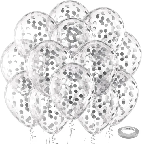 Miniatura 56 de Bezente - Globos de 12 pulgadas de látex con confeti para bodas, graduaciones, despedidas de soltera y cumpleaños, aptos para helio, dorado, 60