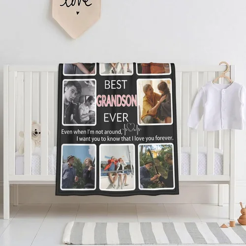Miniatura 40 de Manta personalizada con collage de fotos, para hermana, amiga, madre, padre, familia, mascotas, parejas, en Navidad, cumpleaños, aniversario, regalo