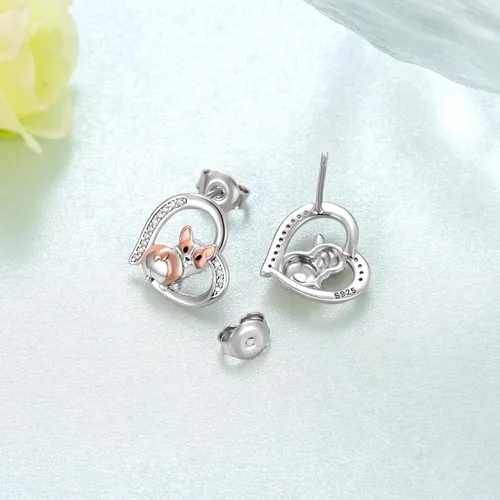 Miniatura 3 de DachshundCorgi Earrings 925 Sterling Silver Dog Stud Earrings Puppy Dog Gifts for Women Dachshund Corgi Gifts Lovers