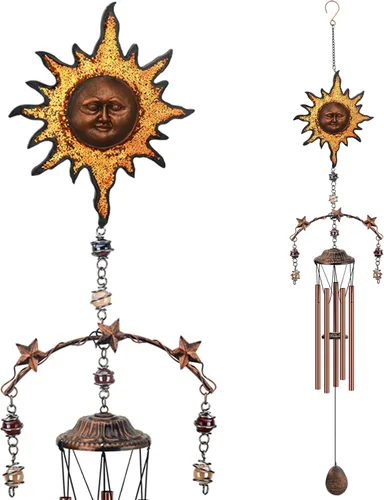 Miniatura 12 de Campanillas de viento de mariposa – Campanillas de viento para exterior de tono profundo de 34 pulgadas, 5 tubos de aluminio, regalos de mariposa
