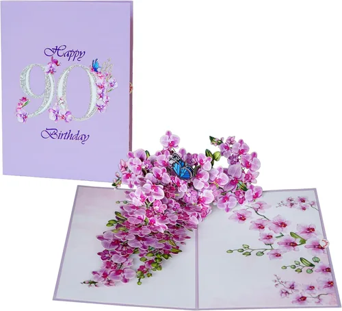 Miniatura 20 de Tarjetas de cumpleaños 3D de flor de cerezo para mujer, tarjeta desplegable para el día de la madre, aniversario 3D, día de San Valentín, regalos