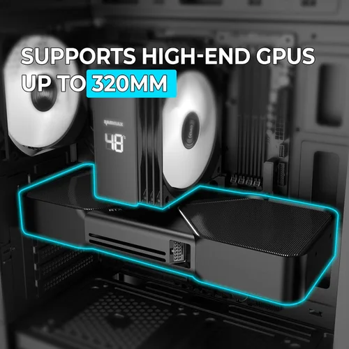 Miniatura 5 de RAIDMAX X921 Mesh Airflow ATX Mid Tower Funda para PC para juegos, 6 ventiladores de color RGB estáticos de 4.724 in preinstalados, panel lateral