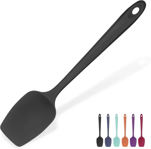Espátula de cuchara de silicona resistente al calor: U-Taste 600ºF de alto calor, flexible, 11.38 pulgadas, mezcla de silicona, agitación, raspado,