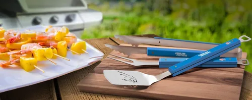 Miniatura 2 de YouTheFan NFL Spirit Series - Juego de utensilios de parrilla para barbacoa, 3 piezas Sportula (espátula) de acero inoxidable de 18 pulgadas