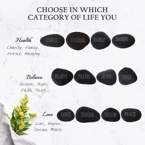 Miniatura 2 de 12 piedras para bricolaje grabadas inspiradoras piedras de jardín pulidas inspiradoras, estimulación natural, decoración curativa personalizada
