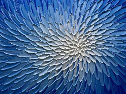 Miniatura 6 de AMEI Arte, 24 x 48 pulgadas, pintado a mano, obra de arte moderna con flores azules y blancas, pintura al óleo de madera en el interior enmarcado