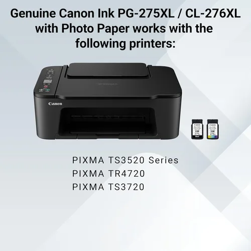 Miniatura 7 de Canon PG-275 XL/CL-276 XL - Paquete económico de tinta original (2 cartuchos), compatible con TS3520/3522/4722/3720/3722, TR4720, (paquete de 2)